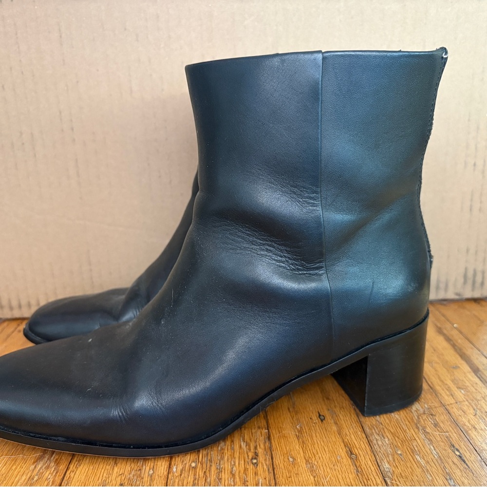 Madewell Black Leather Heeled Boots